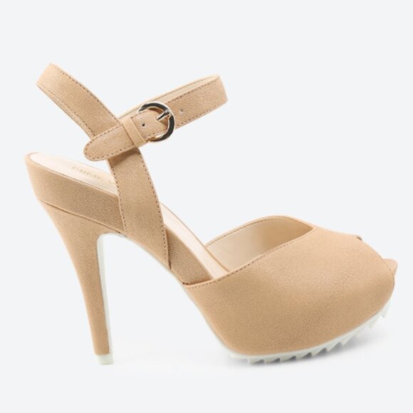 Nine West Ratical Creamy Tan Soft Leather Spike Heel Stiletto Sandals - Picture 1 of 14